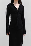 Un Morceau Cutout Back Hooded Shirt UM231SZ11 Black